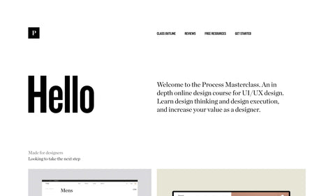 Process Masterclass: An Online Design Course
